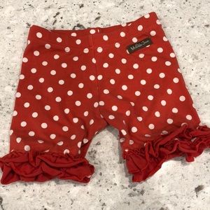 Matilda Jane cotton red polka dot shorts ruffle 6